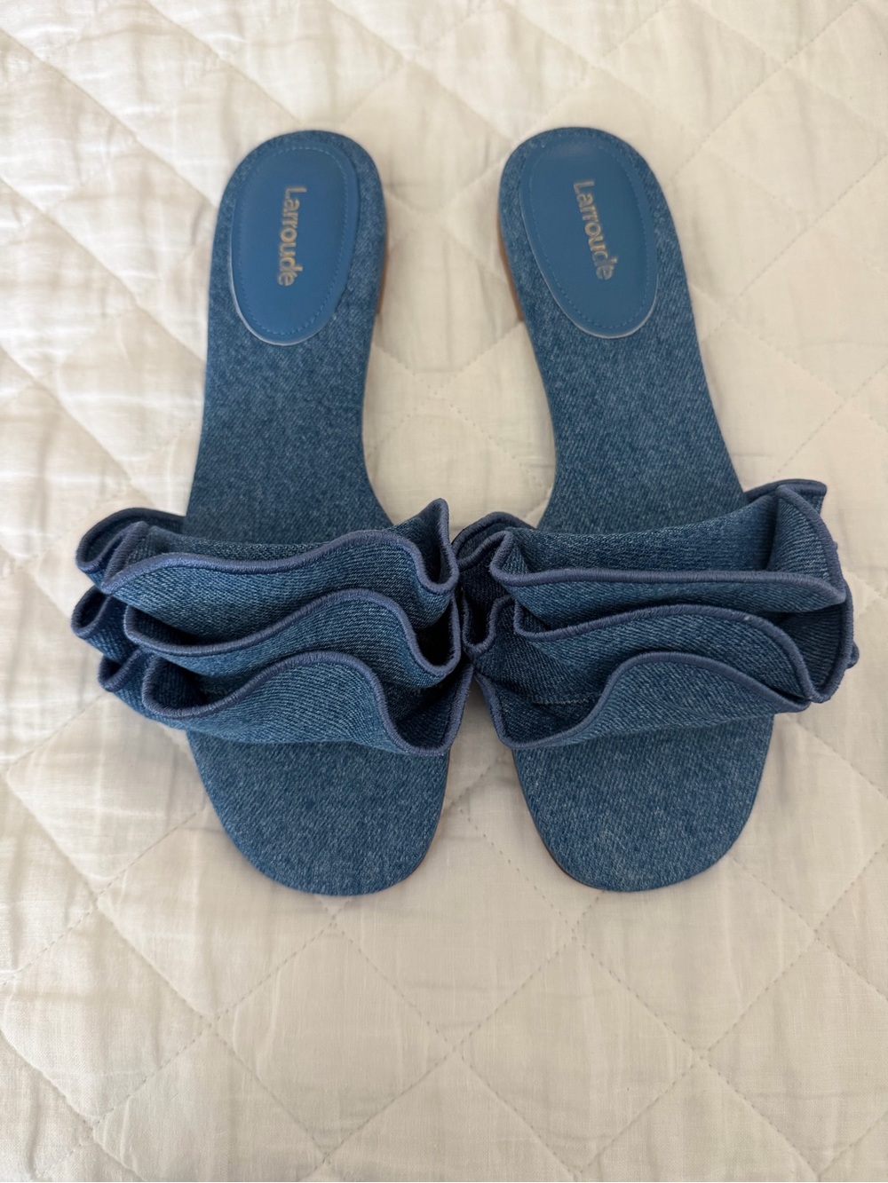 Larroude Ivy Ruffle Slides - Picture 5 of 5